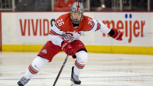 Buckeye captain Mason Jobst netted a pair of goals in Ohio State's Game 2 quarterfinal win over Michigan State.