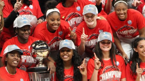 Ohio State celebrates its Big Ten championship.