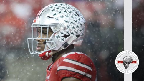 Jeffrey Okudah in the rain for the April 5 2018 Skull Session.