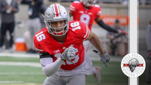 Keandre Jones sprints after the April 19 2018 Skull Session.