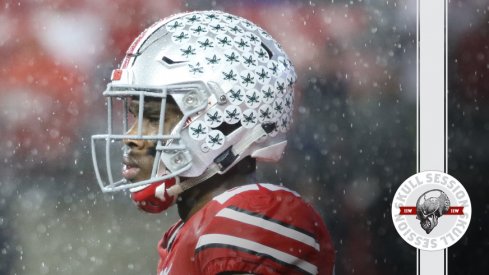 Jeffrey Okudah waits in the rain for the May 17 2018 Skull Session