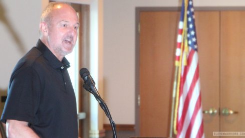 Thad Matta speaks at the Agonis Club banquet in Westerville.