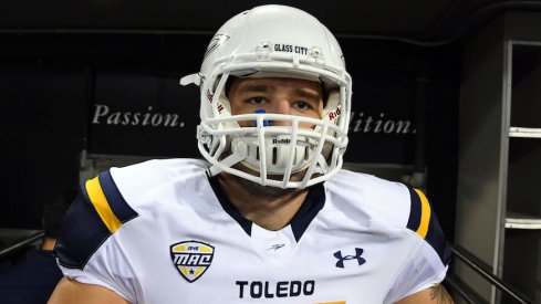 Toledo's Adam Kulon takes the field before a 2016 game.