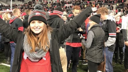 Korbyn Martin after Ohio State's 2017 win against Penn State at Ohio Stadium.