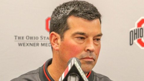 Ryan Day addresses the assembled media.