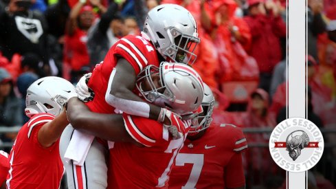 Thayer Munford and Parris Campbell are happy to be in today's skull session.