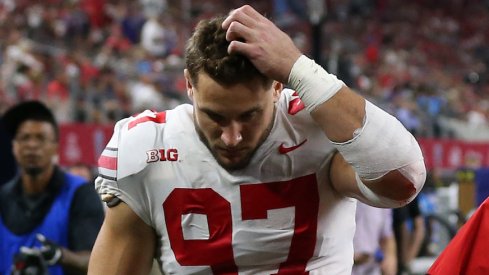 Nick Bosa is out after suffering an abdominal injury