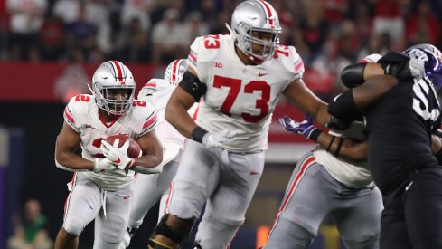 Michael Jordan blocking for J.K. Dobbins against TCU.