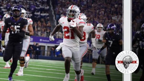 Parris Campbell speeds into today's skull session.