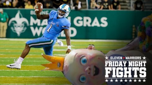 Aug 30, 2018; New Orleans, LA, USA; Tulane Green Wave quarterback Jonathan Banks (1) scrambles out the pocket against Wake Forest Demon Deacons in the fourth quarter at Yulman Stadium. Mandatory Credit: Stephen Lew-USA TODAY Sports