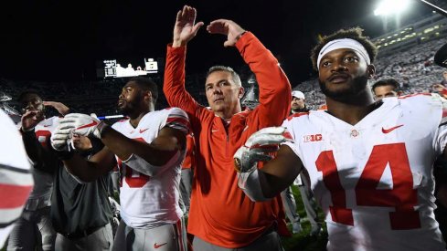 Jonathon Cooper, Urban Meyer and K.J. Hill during Carmen.