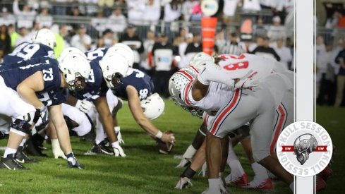 The defensive line boys are ready in today's skull session.