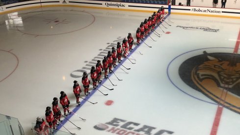 Ohio State women's hockey prepares to raise its Frozen Four banner and take on Colgate.