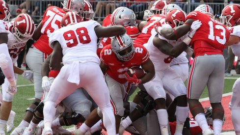 J.K. Dobbins runs for a touchdown against Indiana