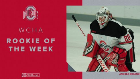 Buckeye freshman goalie Andrea Braendli is the WCHA's Rookie of the Week.