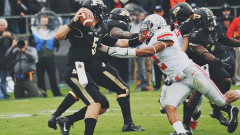 Purdue QB is sacked. 