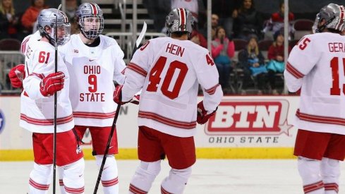 Tanner Laczynski scored twice in Ohio State's victory over Massachusetts.