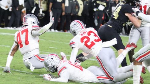 Ohio State's special teams unit attempts to block a punt during Ohio State's 49-20 loss at Purdue on Oct. 20, 2018.