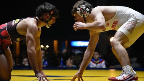 Joey McKenna, right, defeated Oklahoma State's Kaid Brock at the NWCA All-Star Classic