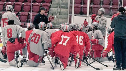 Ohio State men's ice hockey at practice.