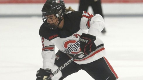 Senior Maddy Field leads the Buckeyes into action against Minnesota-Duluth.