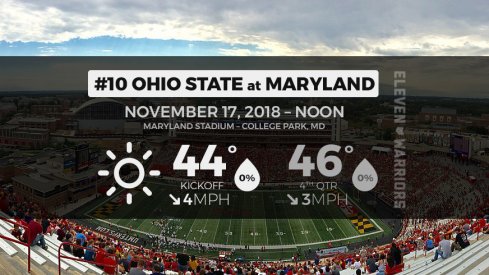 Weather forecast for Ohio State at Maryland