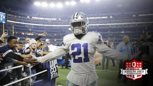 Zeke celebrating after win on Thanksgiving