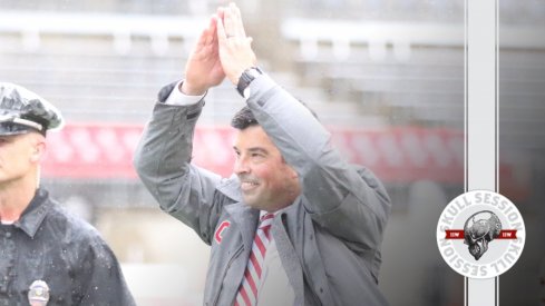 Ryan Day salutes the crowd in today's Skull Session.