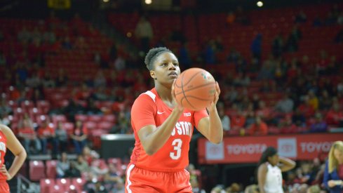 Janai Crooms takes a free throw against Maryland