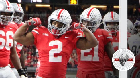 J.K. Dobbins flexes in today's skull session.