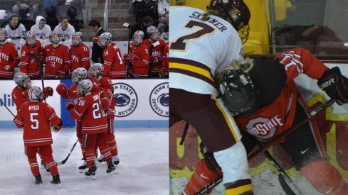 The men's hockey Bucks defeat Penn State while the women fall in Duluth.