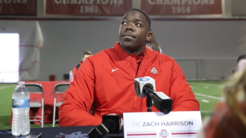 Zach Harrison Meets With the Media.