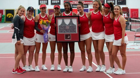 Women's tennis celebrates Senior Day. 