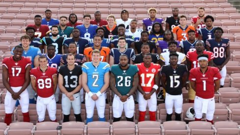 Nick Bosa, Dwayne Haskins, Parris Campbell and Terry McLaurin at the NFLPA Rookie Premiere.