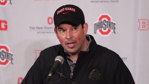 Ryan Day meets with media.