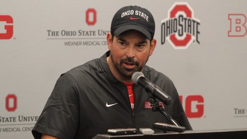 Ryan Day meets with media.