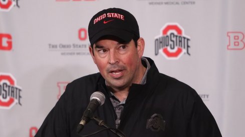 Ryan Day meets with media.