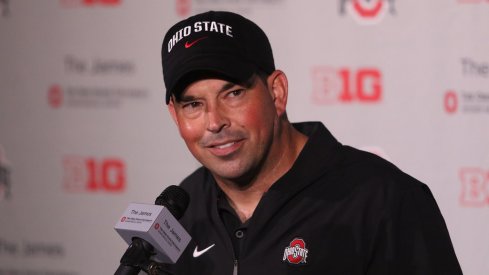 Ryan Day meets with media.