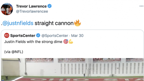 Trevor Lawrence shouts out Justin Fields