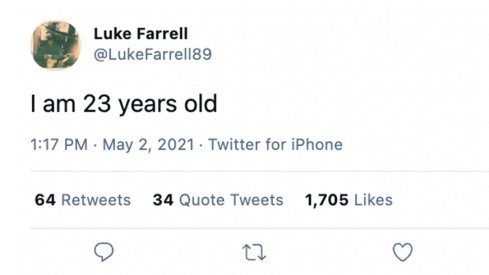 Luke Farrell is not 29 years old.