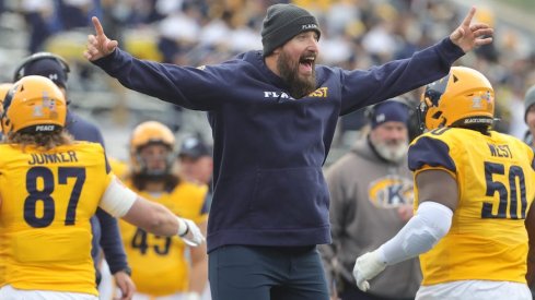 Kent State strength coach Jeff Sobol celebrates