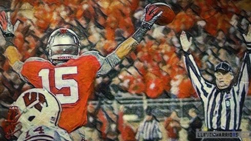 devin smith after the winning touchdown against wisconsin in 2011