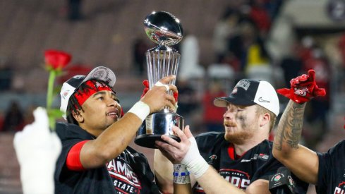 C.J. Stroud lifts a trophy