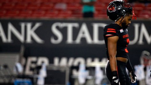 Cornerback Kenneth Harris of the Arkansas State Red Wolves.