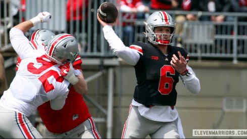 Kyle McCord in the 2022 spring game