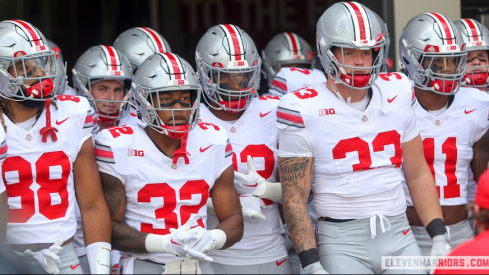 Ohio State players entering the field at Indiana