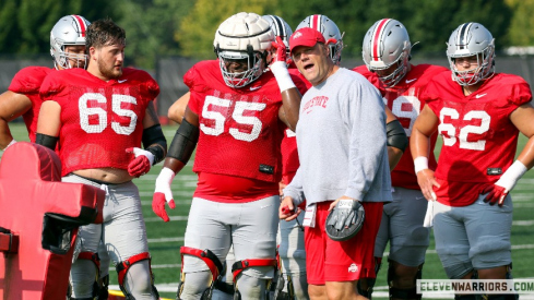 Justin Frye and offensive linemen