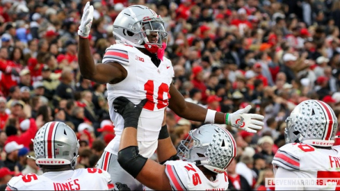 Marvin Harrison Jr. celebrating his touchdown