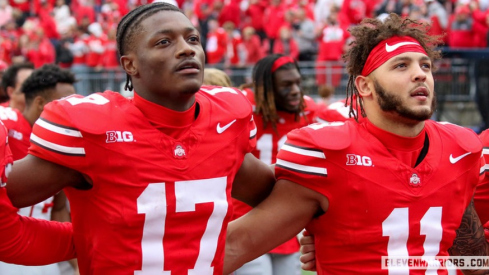 Carnell Tate and Brandon Inniss after the Penn State game