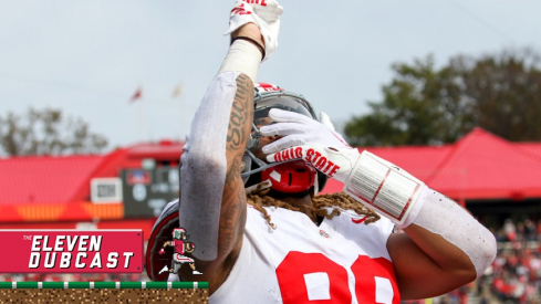 Tight end Gee Scott. Jr. of The Ohio State Buckeyes